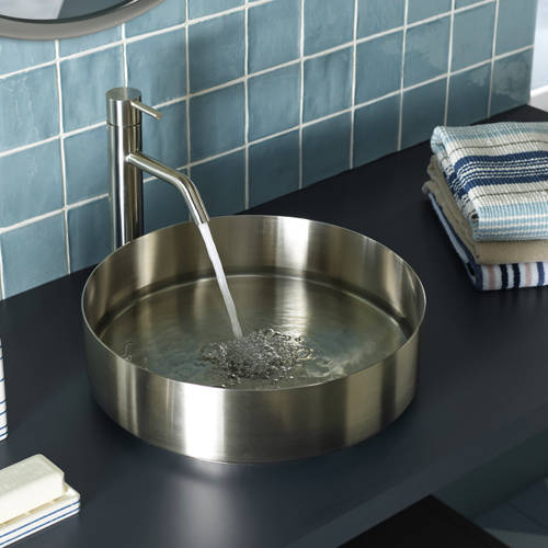 Larger image of JTP Inox Round Counter Top Basin (400mm, Stainless Steel).