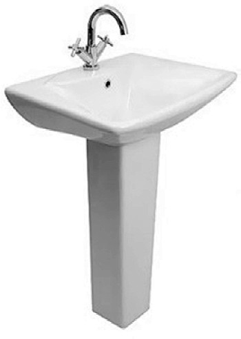 Example image of Hydra Elizabeth Square Basin With Pedestal. 585x480mm.