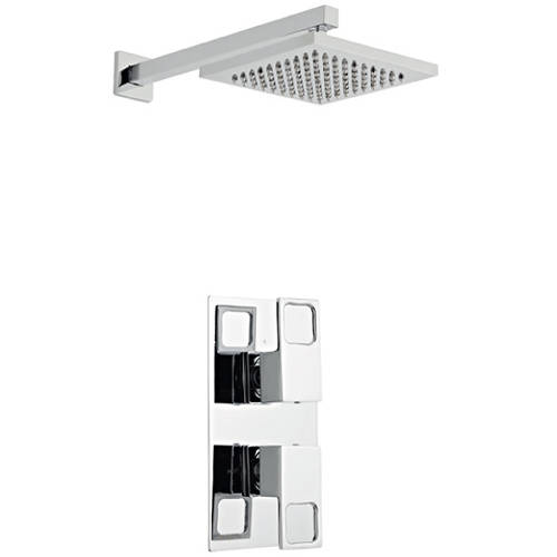 Larger image of Kartell Kourt Shower Valve, Square Head & Wall Mounting Arm (Option 2).