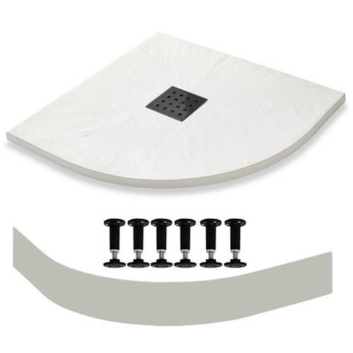 Larger image of Slate Trays Quadrant Easy Plumb Shower Tray & Waste 900mm (White).