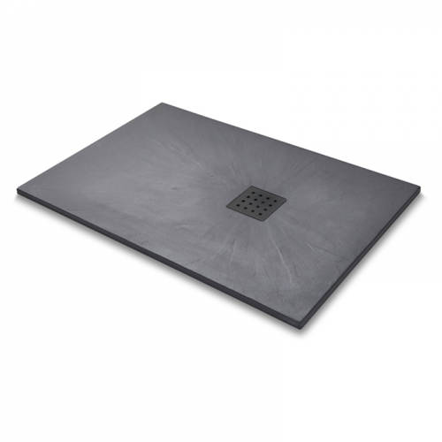 Larger image of Slate Trays Rectangular Shower Tray & Graphite Waste 1200x800 (Graphite).
