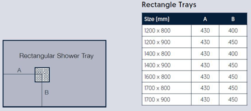 Technical image of Slate Trays Rectangular Shower Tray & Chrome Waste 1200x800 (Graphite).