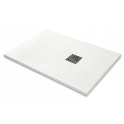 Larger image of Slate Trays Rectangular Shower Tray & Graphite Waste 1200x800 (White).