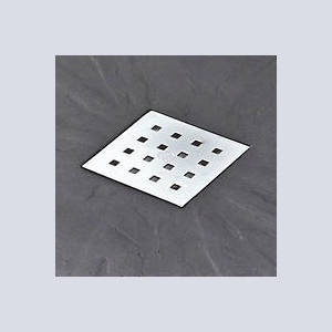 Example image of Slate Trays Square Shower Tray & Chrome Waste 800x800 (Graphite).