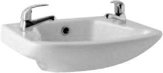 Larger image of Hydra G4K Wall Mounted 2 Tap Hole Basin. 465x275mm.