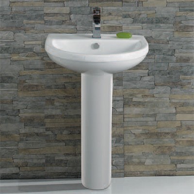 Example image of Hydra Curved Basin With Pedestal. 510x410mm.