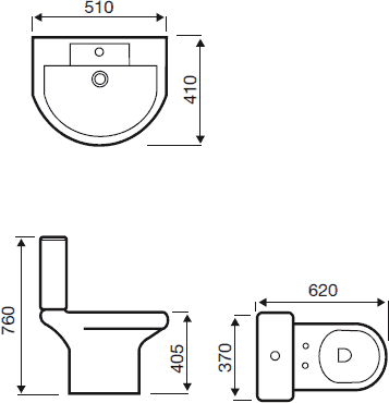 Technical image of Hydra Revive Deluxe  Suite With 1800x800mm Single Ended Acrylic Bath.