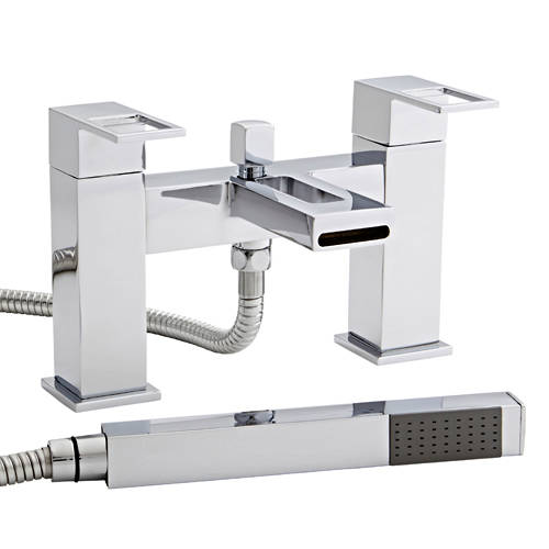 Larger image of Kartell Kourt Bath Shower Mixer Tap With Kit (Chrome).