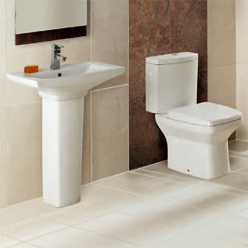 Larger image of Hydra Verve Suite With Toilet Pan. Cistern, Seat, Basin & Pedestal.