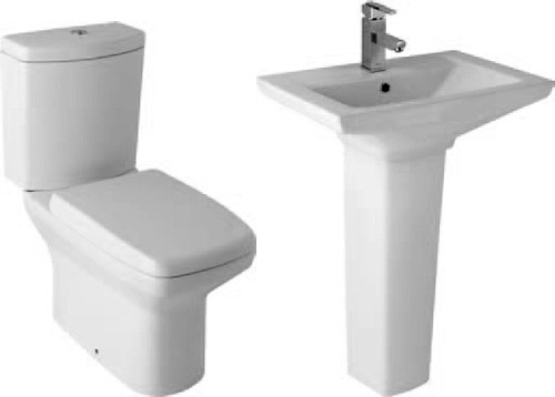 Example image of Hydra Verve Suite With Toilet Pan. Cistern, Seat, Basin & Pedestal.