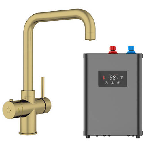 Larger image of Kedl Delta Digital 3 In 1 Boiling Water Kitchen Tap (Brushed Gold, 2.4L).