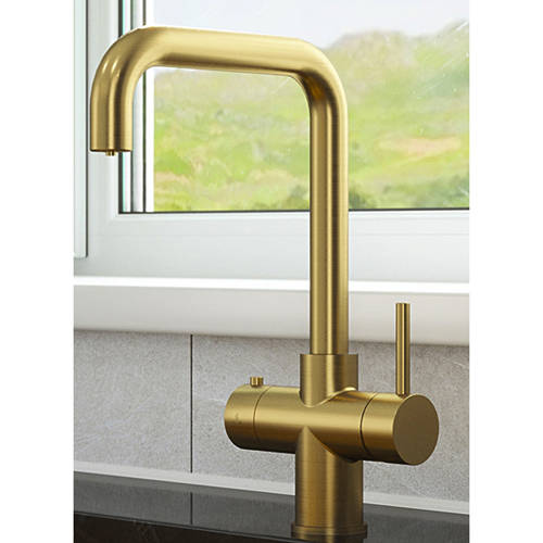 Example image of Kedl Delta Digital 3 In 1 Boiling Water Kitchen Tap (Brushed Gold, 2.4L).