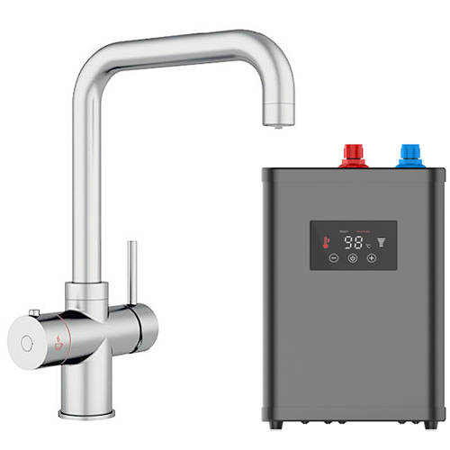 Larger image of Kedl Delta Digital 3 In 1 Boiling Water Kitchen Tap (Chrome, 2.4L).