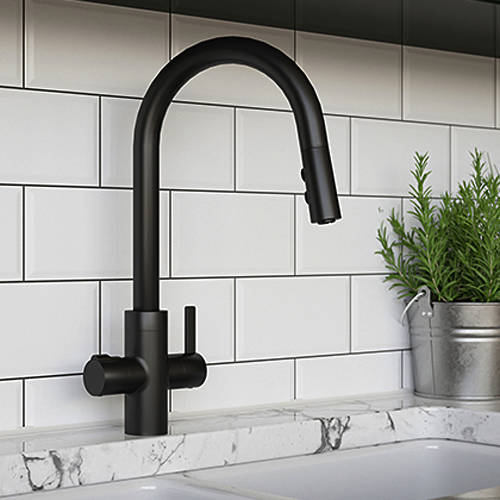 Example image of Kedl Tundra Classic 3 In 1 Boiling Water Kitchen Tap (Matt Black, 2.4L).
