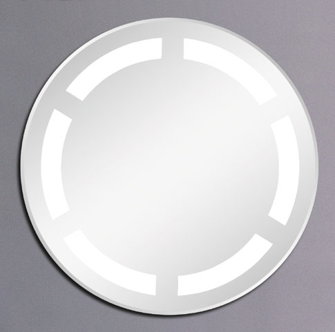 Larger image of Hudson Reed Clifton backlit illuminated bathroom mirror. 600mm diameter.