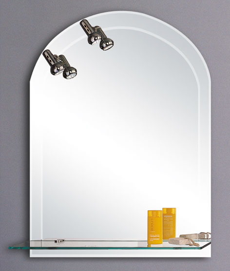 Larger image of Lucy Maynooth illuminated bathroom mirror with shelf.  Size 600x800mm.