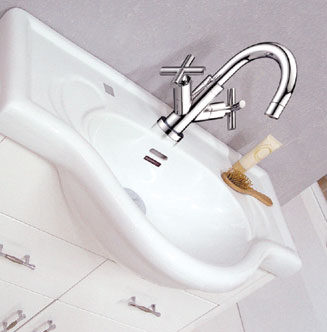 Example image of Lucy Yardley 800mm white vanity unit and basin