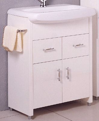 Larger image of Lucy Yeovil 580mm white vanity unit and basin.