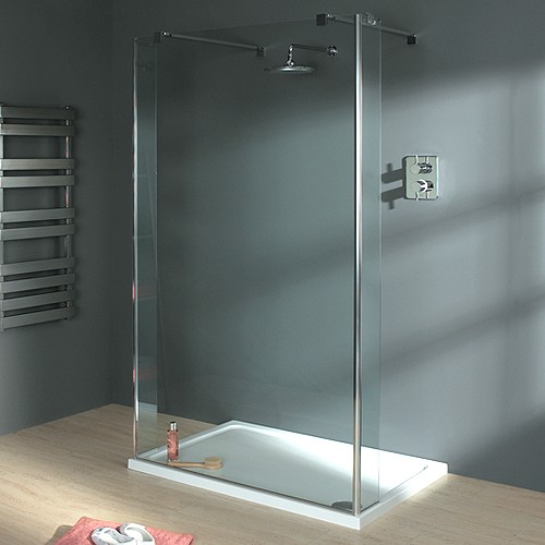 Larger image of Lakes Italia Wet Room Glass Shower Screen, 1000x1950. 1000mm Arm.