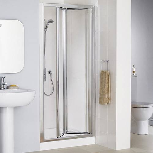 Larger image of Lakes Classic 800mm Framed Bi-Fold Shower Door (Silver).