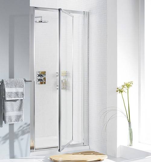Example image of Lakes Classic 700mm Framed Pivot Shower Door (Silver).