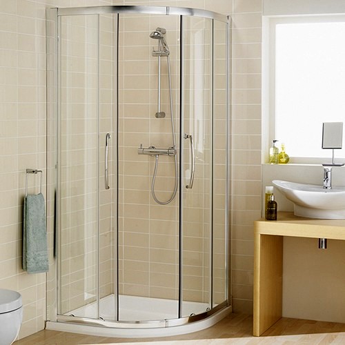 Example image of Lakes Classic 1000mm Quadrant Shower Enclosure & Tray (Silver).