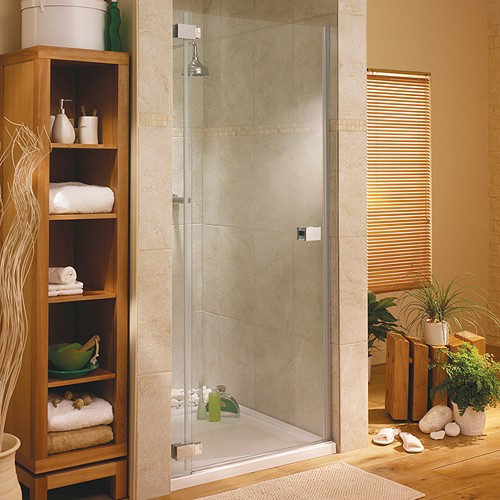 Larger image of Lakes Italia Hinged Shower Door & Glass Panel. Left Handed. 800x1950mm.