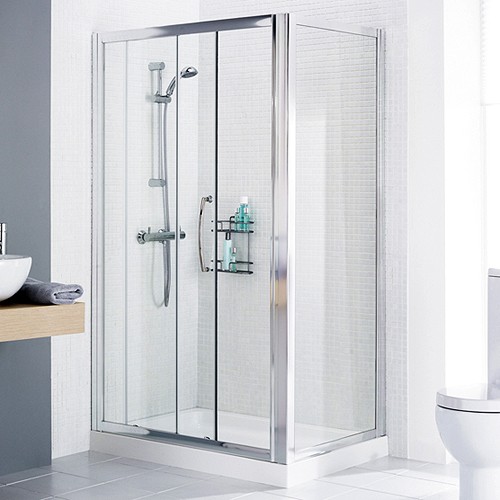 Larger image of Lakes Classic 1400x700 Shower Enclosure, Slider Door & Tray (Right Handed).