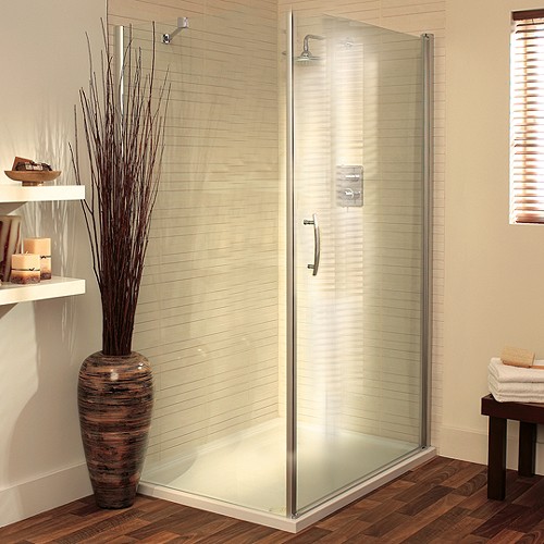 Larger image of Lakes Italia 900x750 Shower Enclosure With Pivot Door & Tray (Silver).