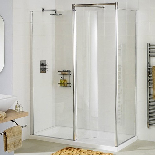 Larger image of Lakes Classic Right Hand 1200x700 Walk In Shower Enclosure & Tray (Silver).