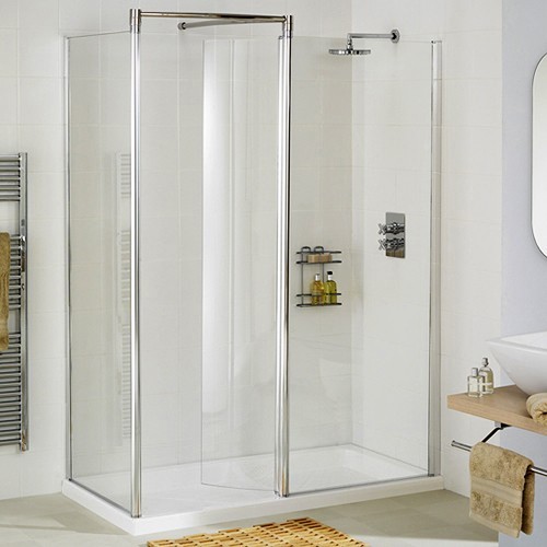 Larger image of Lakes Classic Left Hand 1200x800 Walk In Shower Enclosure & Tray (Silver).