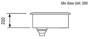 Technical image of Rangemaster Rustique Undermount 1.0 Bowl Ceramic Kitchen Sink
