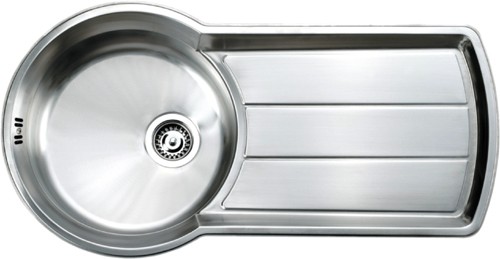 Larger image of Rangemaster Keyhole 1.0 Bowl Stainless Steel Kitchen Sink. Reversible.