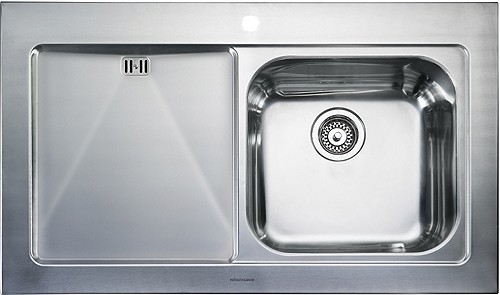 Larger image of Rangemaster Mezzo 1.0 Bowl Stainless Steel Sink, Left Hand Drainer.