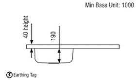 Technical image of Rangemaster Mezzo 1.0 Bowl Stainless Steel Sink, Left Hand Drainer.