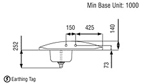 Technical image of Rangemaster Roma Gemini 1.0 Bowl Neostone Sink, Right Hand Drainer.