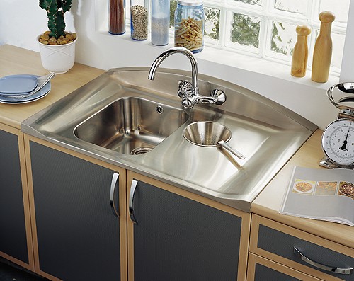 Example image of Rangemaster Roma 1.25 Bowl Stainless Steel Sink, Right Hand Drainer.