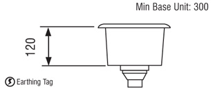Technical image of Rangemaster Atlantic Undermount 1.0 steel kitchen sink with BSW.