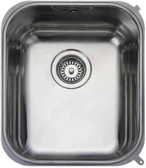 Larger image of Rangemaster Atlantic Undermount 1.0 steel kitchen sink with BSW.