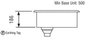Technical image of Rangemaster Atlantic Undermount 1.0 Bowl Square Steel Kitchen Sink.