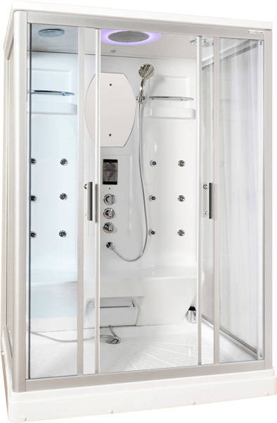 Example image of Lisna Waters Rectangular Steam Shower Pod 1400x900mm (White).