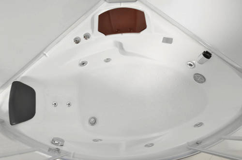 Example image of Lisna Waters Corner Steam Shower Whirlpool Bath Enclosure 1350x1350.