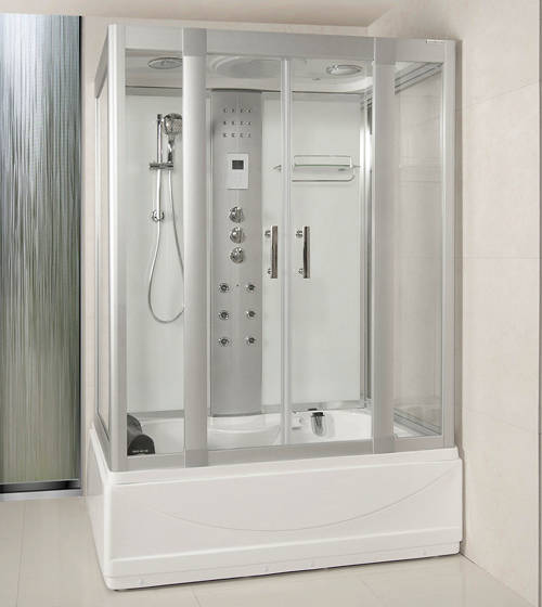 Larger image of Lisna Waters Steam Shower Whirlpool Bath Enclosure 1350x800mm.