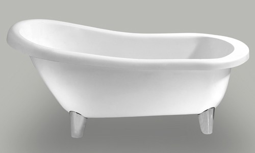 Example image of Matrix Baths Buckingham slipper roll top bath with modern feet. 1570mm.