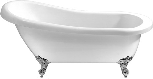 Larger image of Matrix Baths Buckingham slipper roll top bath with claw feet. 1700mm.