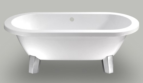 Example image of Matrix Baths Clarence double ended flat top bath with modern feet. 1800mm.