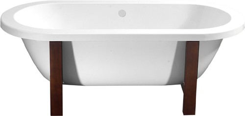 Larger image of Matrix Baths Clarence double ended flat top bath on wooden frame. 1800mm.