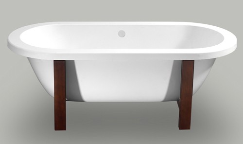 Example image of Matrix Baths Clarence double ended flat top bath on wooden frame. 1800mm.