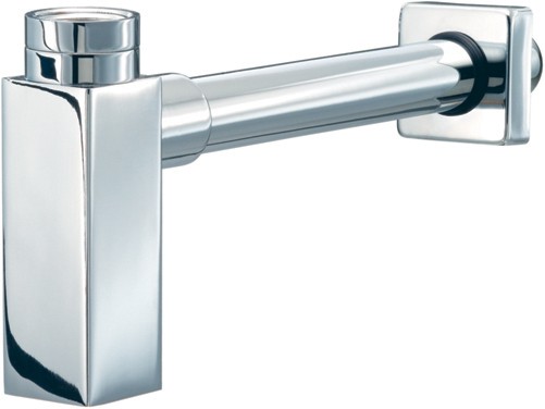 Larger image of Mayfair Accessories 1 1/4" Square Bottle Trap & 300mm Tube (Chrome).
