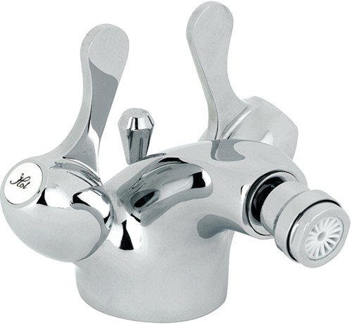Larger image of Mayfair Alpha Mono Bidet Mixer Tap With Lever Handles & Pop Up Waste.
